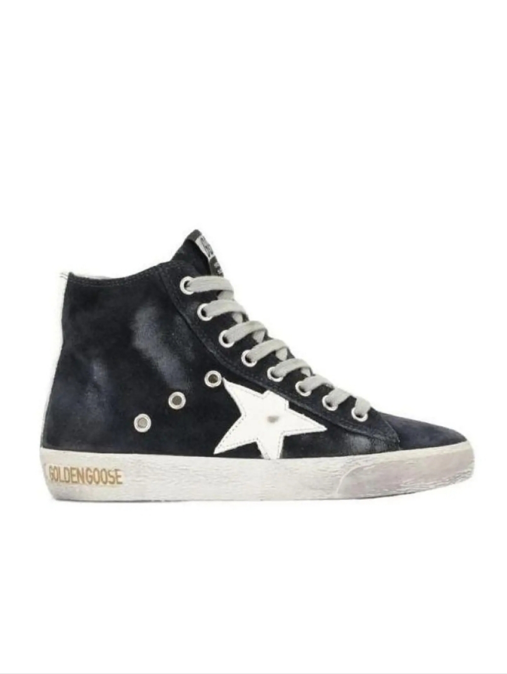 Golden Goose Black and White High-Top Francy Sneakers